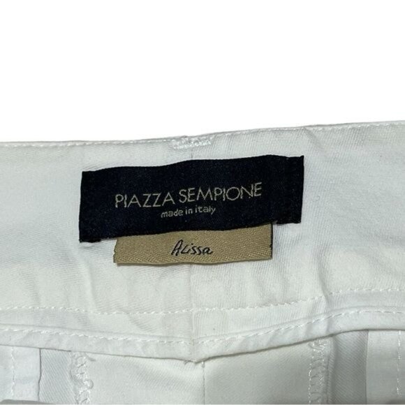 Piazza Sempione Alissa White Bermuda Shorts - Formfitting, Size 14, Italy - Picture 3 of 12